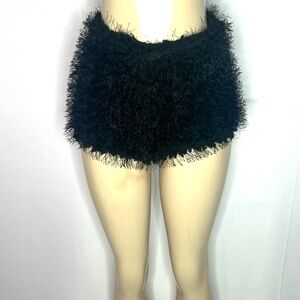 Hot & Delicious Fuzzy TexturedBlack Women's Shorts